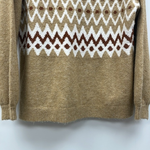 Ann Taylor Argyle Fair Isle Crewneck Long Sleeve Knit Pullover Sweater Medium - Picture 3 of 7